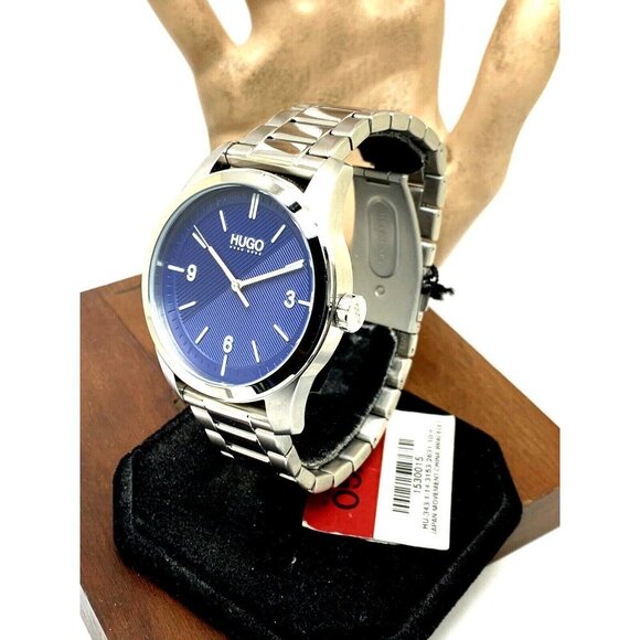 Hugo Boss Men's Watch 1530015 Quartz Blue Dial Silver Stainless Steel 44… - Picture 13 of 13